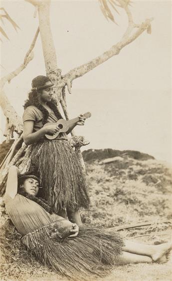 (HAWAII) A group of 18 photographs of colonial Hawaii, with occpationals and topographic views.